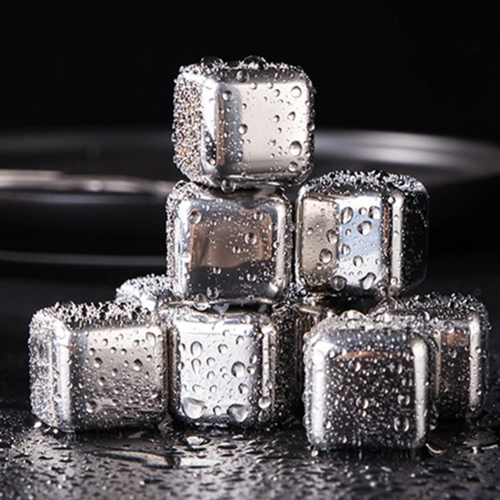 Cubos de Gelo em Aço Inoxidável - Prateado ou Dourado